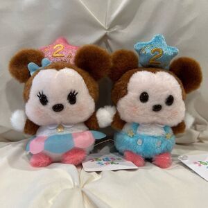 Tokyo Disney Urupocha-chan Mickey & Minnie 2nd Anniversary Plush Set NWT